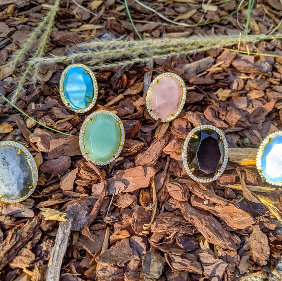 Opal 14k Gold Ring | Opal Gemstone Adjustable Statement Ring - Picture 6 of 6